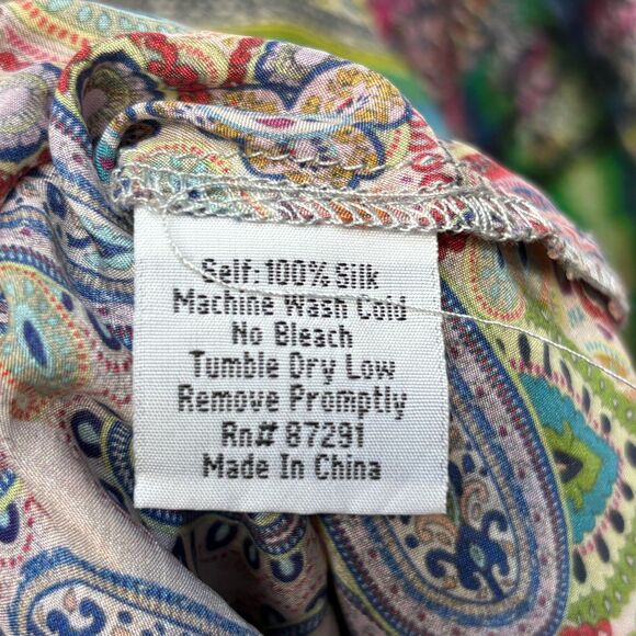 Johnny Was 3/4 Sleeve Blouse Top Shirt Size Large 100% Silk Floral Boho C095 -5 - Picture 7 of 15